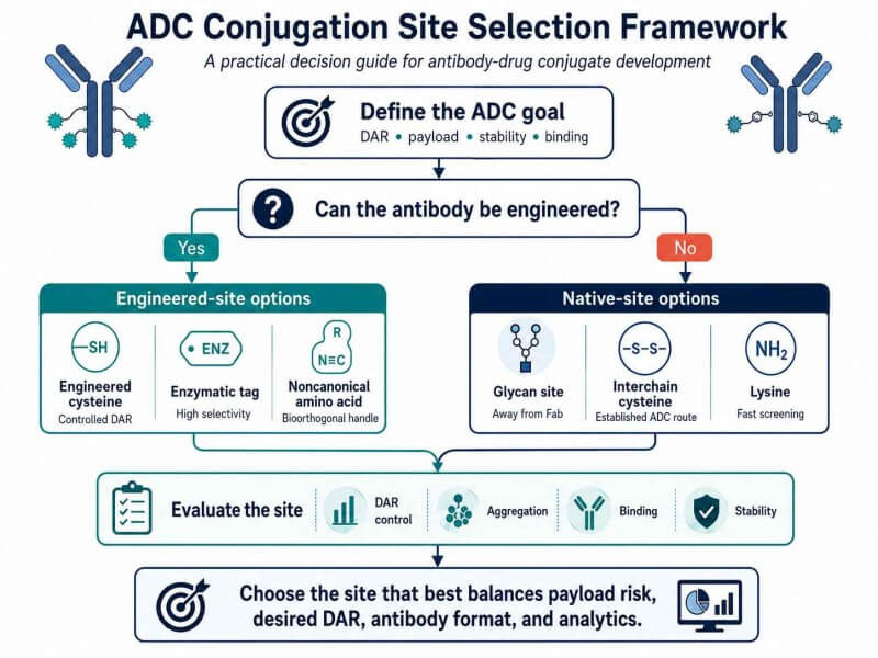 Decision framework for ADC conjugation site selection