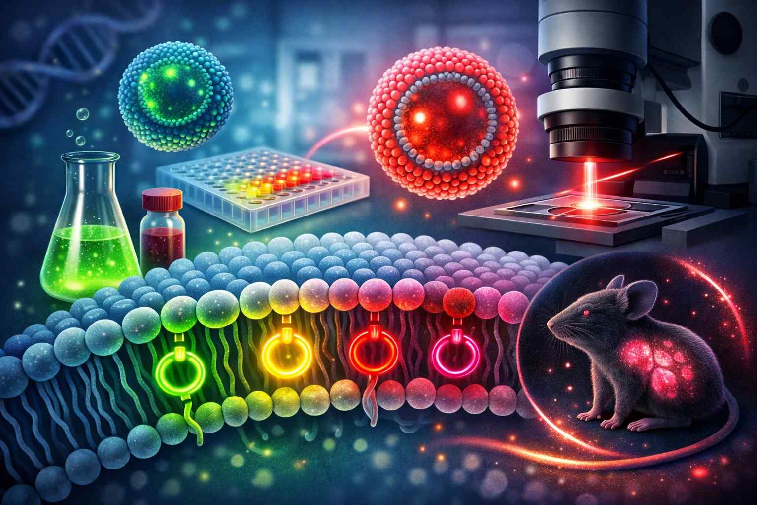 Fluorescently labeled lipids integrated into a lipid bilayer and lipid nanoparticles for membrane imaging, lipid tracking, and in vivo biodistribution studies