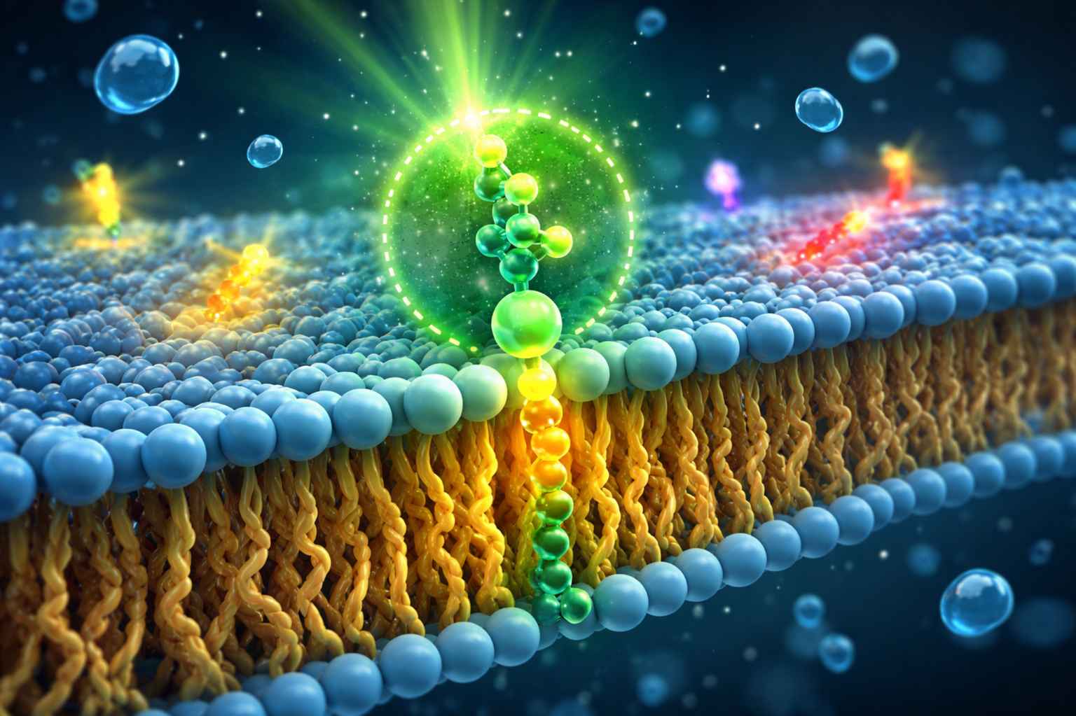 Fluorescent phospholipid integrated into a lipid bilayer membrane for membrane dynamics and lipid nanoparticle research